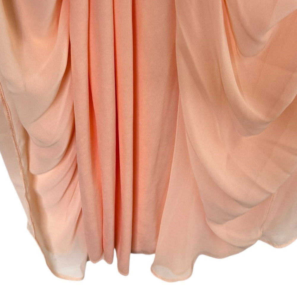 La Donatella Coral Chiffon Beaded Sheer Sleeveless Formal Maxi Dress Women's S - Picture 7 of 9